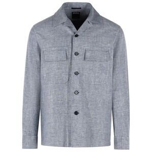 Zegna Light Blue Linen Blend Shirt Men